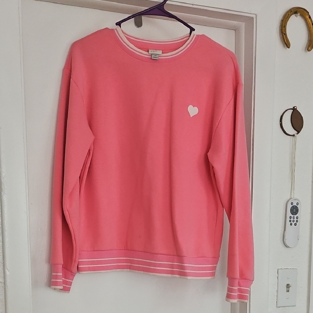a new day Pink Heart Crew Neck Sweater
